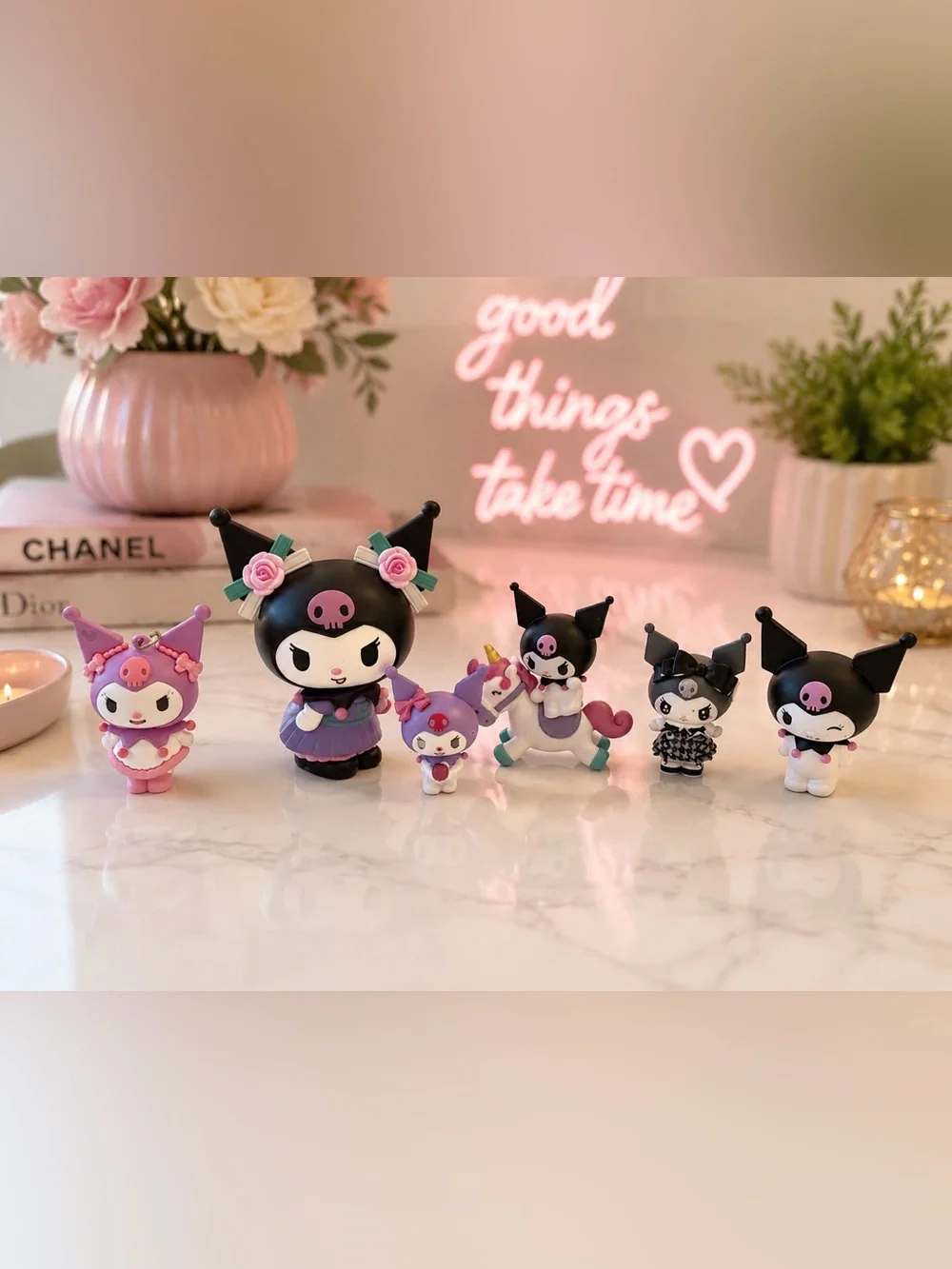 Kuromi Purple & Black Figure Set - Cute Small Pets Collectible